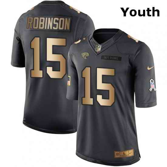 Youth Nike Jacksonville Jaguars 15 Allen Robinson Limited BlackGold Salute to Service NFL Jersey